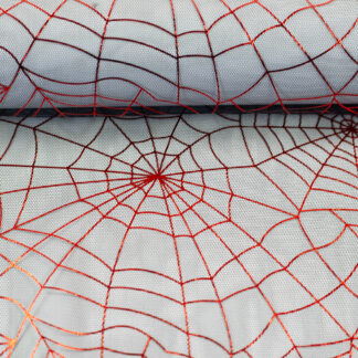 Tüll Spinnenweben schwarz/ rot