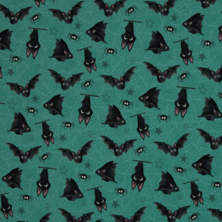 Jersey Bruce & Friends Fledermäuse Smaragd by Mrs. Mint Design