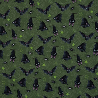 Jersey Bruce & Friends Fledermäuse Khaki by Mrs. Mint Design