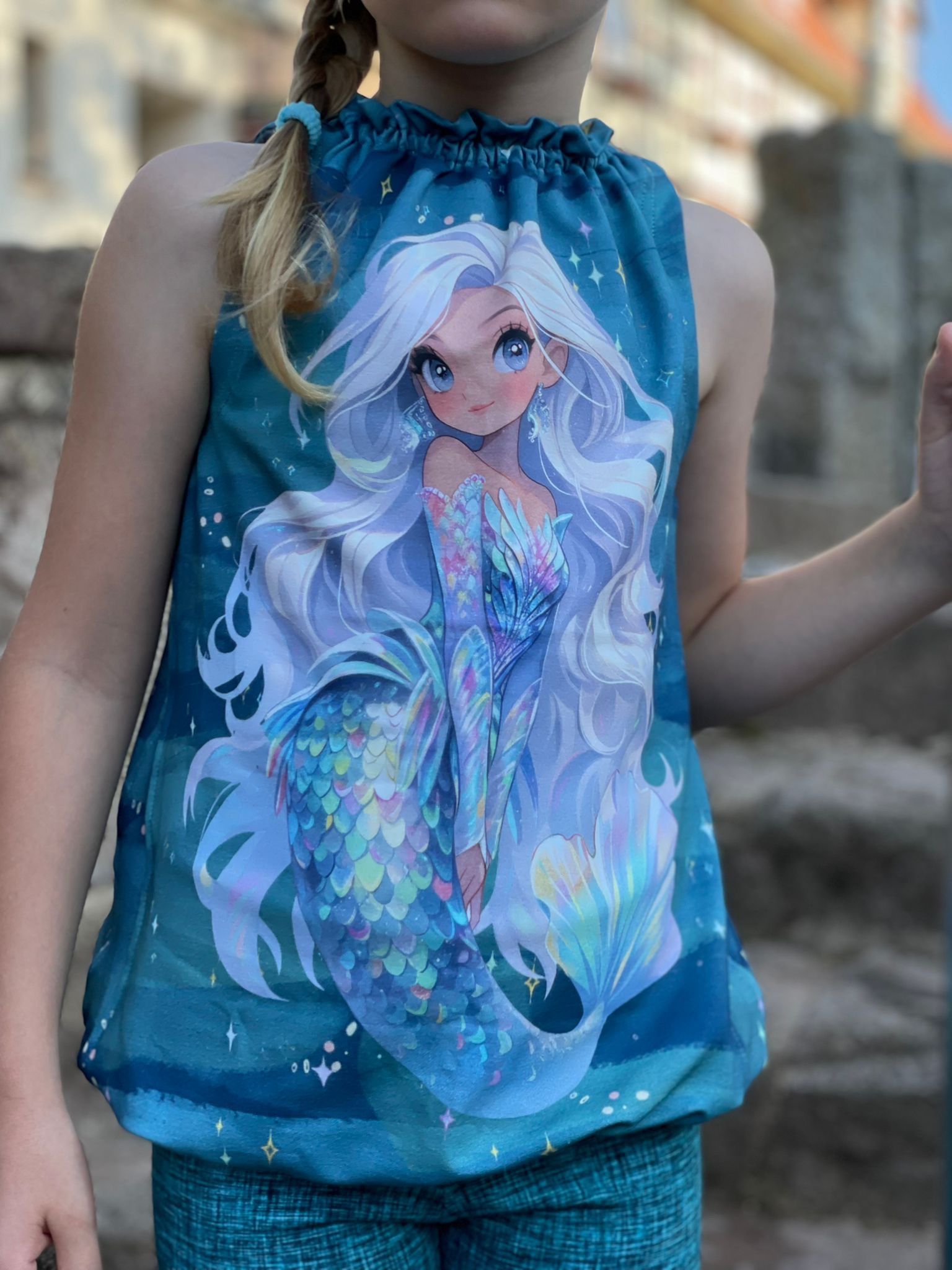 French Terry Panel Meerjungfrau blond – Bild 3