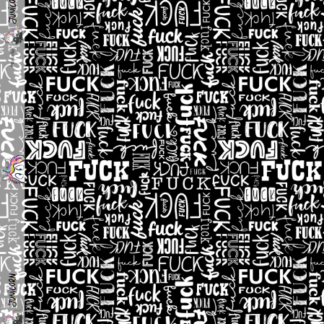 French Terry EP F*ck schwarz/ weiß *Überbreite*