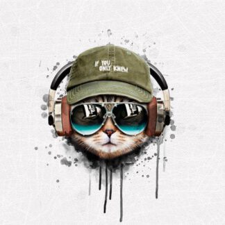 French Terry Panel Crazy Cat