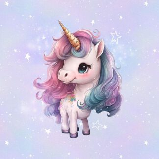 French Terry Panel Magische Einhörner