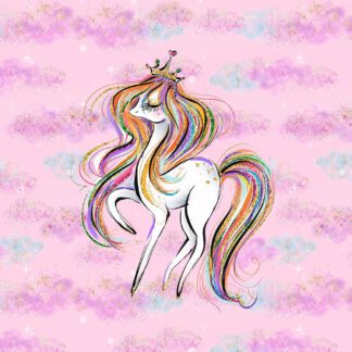 French Terry Panel Prinzessinnen Pony