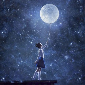 French Terry Panel Weltraum Mädchen