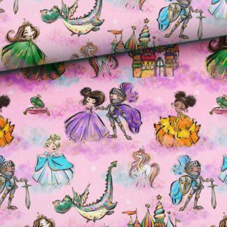 French Terry Prinzessin und Drachen