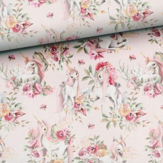 French Terry Prinzessinnen Einhorn allover