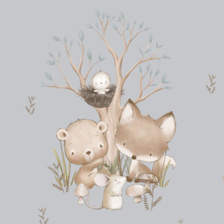 French Terry Panel Waldbabys Blau