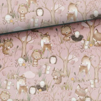 French Terry Waldbabys allover Altrosa