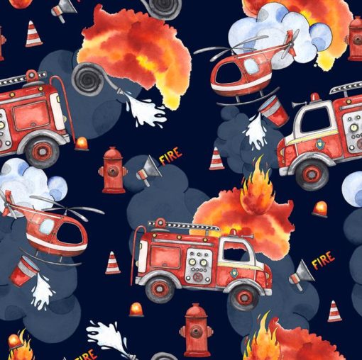 French Terry Feuerwehr dunkelblau