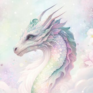 French Terry Panel Dragon Pastel 2, groß