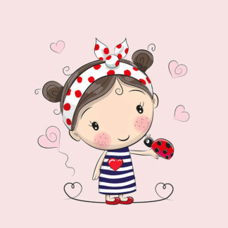 French Terry Panel Glücksmädchen