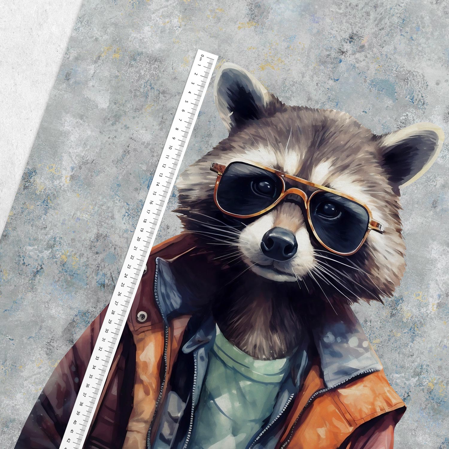 French Terry Panel Hipster Waschbär – Bild 2