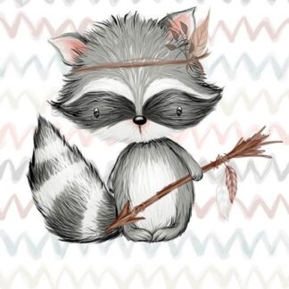 French Terry Panel Waldfreunde Waschbär