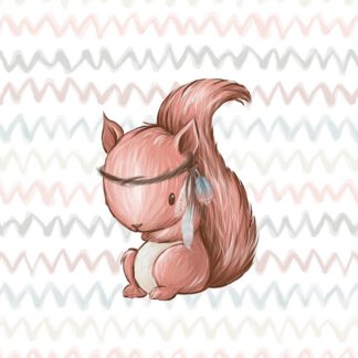 French Terry Panel Waldfreunde Eichhörnchen