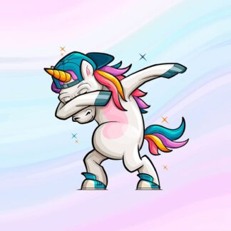 French Terry Panel Dabbing Unicorn