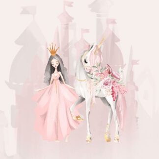 French Terry Panel Prinzessin Einhorn