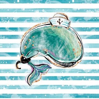 French Terry Panel Sea Adventure Whale Wal