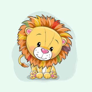 French Terry Panel Löwe