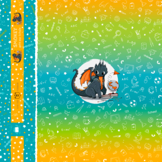 Panel Smokey geht zur Schule Gelb Türkis Farbverlauf