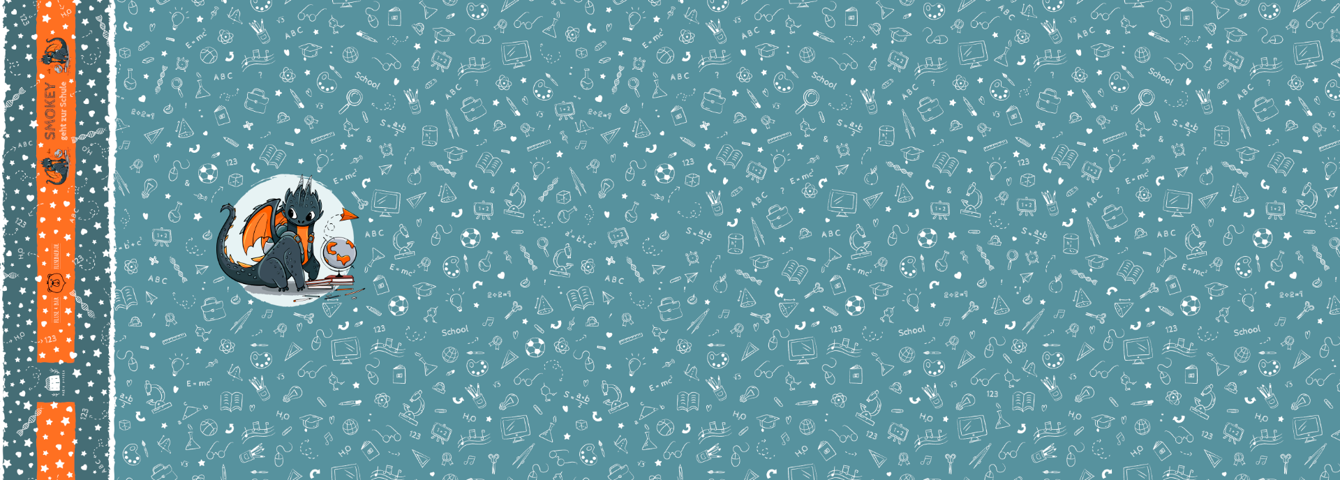 Panel Smokey geht zur Schule Türkis, dunkel – Bild 2