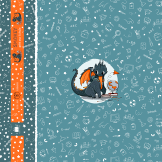 Panel Smokey geht zur Schule Türkis, dunkel