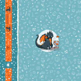 Panel Smokey geht zur Schule Türkis, hell